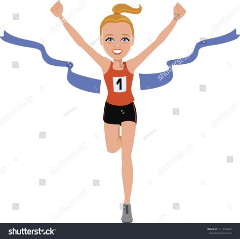 Marathon Finishing Line Cartoon Illustration Stock Vector (Royalty Free ...