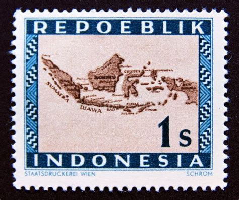 Postage stamp Indonesia, 1948. Map of Indonesian Archipelago. Post ...