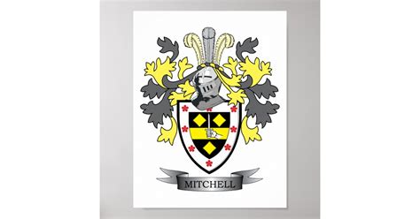 Mitchell Family Crest Coat of Arms Poster | Zazzle