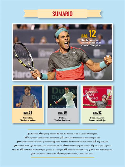 Portada y Sumario Revista Tenis Grand Slam. Número 222. | Revista de ...