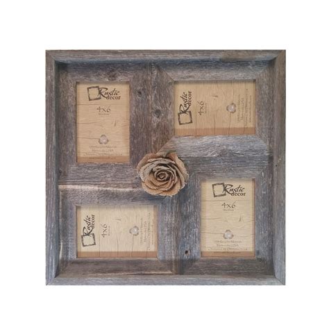 4x6 Multi-Direction Rustic Barn Wood Collage Frame - Rustic Decor