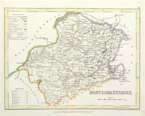 MAP OF MONTGOMERYSHIRE by Archer Towns Parks Rail & Roads with hand colour 1840 £29.90 - PicClick UK