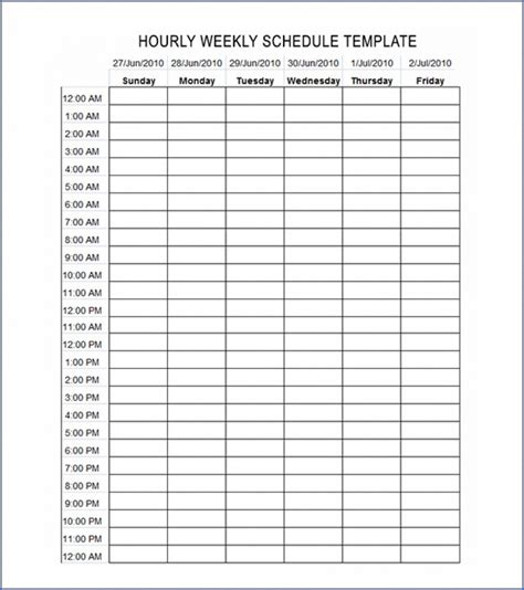 √ Free Printable Hourly Schedule Template | Templateral | Daily ...