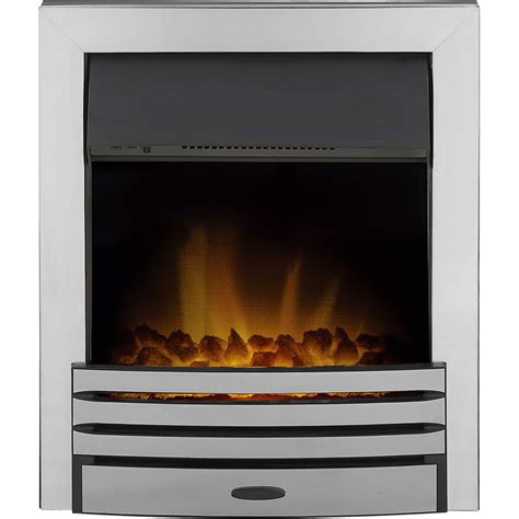 Adam Eclipse Chrome Inset Electric Fire with Remote Control - Furniture123