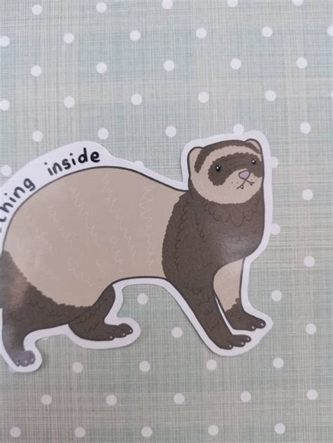 Ferret Glossy Stickers Funny Meme Sticker Head Empty - Etsy