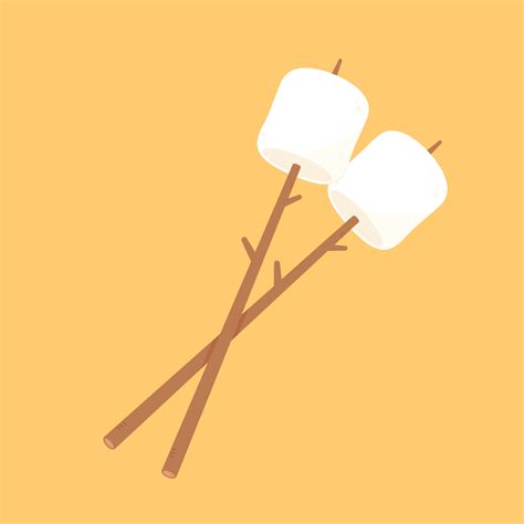 Burned Marshmallows. Marshmallow stick vector. Marshmallow logo design ...