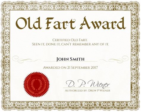 Funny Award Certificate Template - Card Template