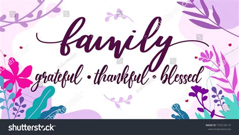 Family Home Quotes Family Grateful Thankful Stock Vector (Royalty Free) 1753150115 | Shutterstock