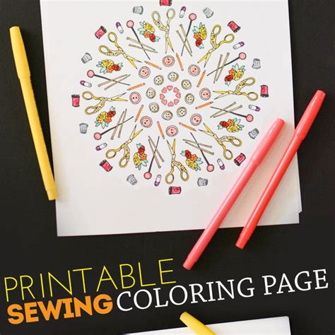 Sewing Coloring Page - Free Printable!