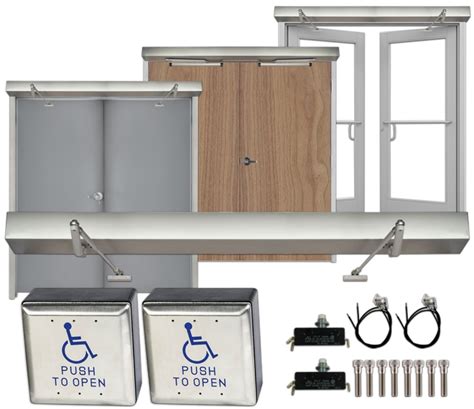 Commercial Construction Dual Handicap ADA Door Opener With (2) Hardwired Handicap Push Plates ...