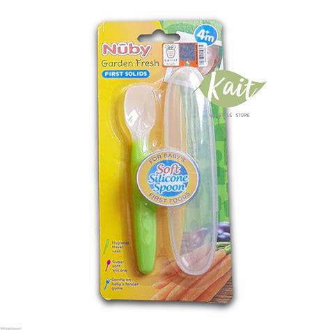 NUBY Garden Fresh Silicone Spoon with Hygienic Case (1 Pc) [6m+]