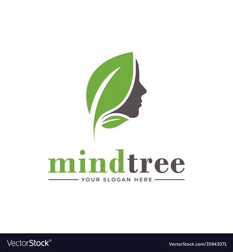 Mind tree logo brain concept sign Royalty Free Vector Image