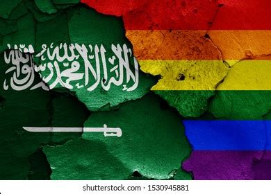 Flags Saudi Arabia Lgbt Painted On Stock Illustration 1530945881 ...