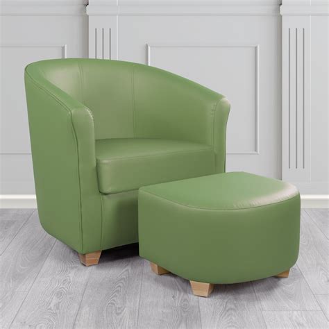 Cannes Tub Chair with Footstool Set in Just Colour Wasabi Crib 5 Faux