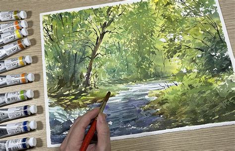 Watercolor Landscape Tutorial: Paint a Forest Stream in 2023 ...