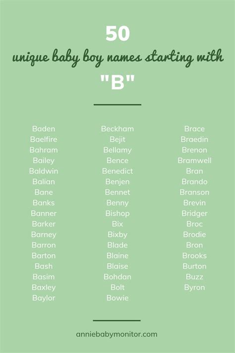 50 UNIQUE Baby Boy Names Starting with “B”