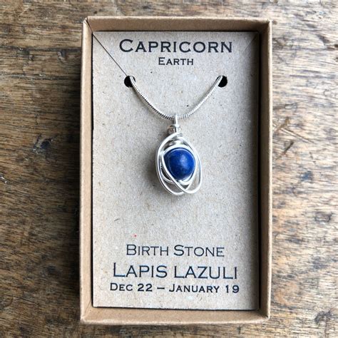 Capricorn Necklace Birthstone Lapis Lazuli Necklace Zodiac - Etsy