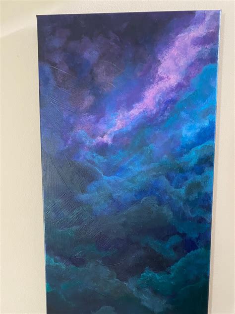 Night Sky Cloud Acrylic Painting | Etsy