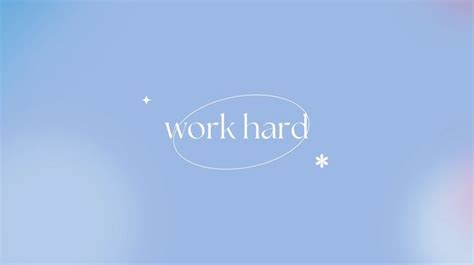 the word work hard is written in white on a blue background with pink ...