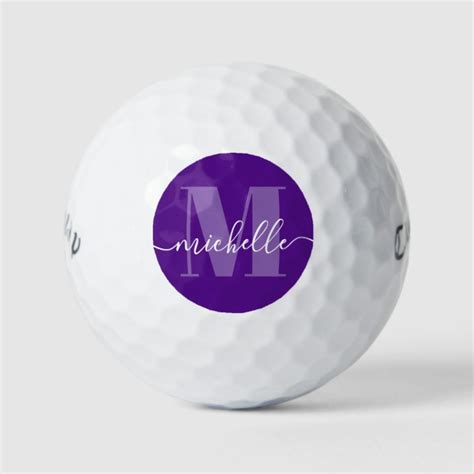 Purple Elegant Modern Monogram Golf Balls | Zazzle.com