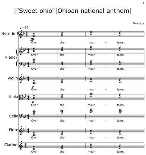 |"Sweet ohio"|Ohioan national anthem| - Sheet music for Horn in F ...