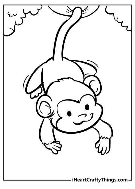 Cute Monkey Printable Coloring Pages