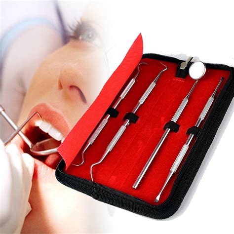 4pcs dental mirror stainless steel dental tools kit mouth mirror dental kit instrument dental ...