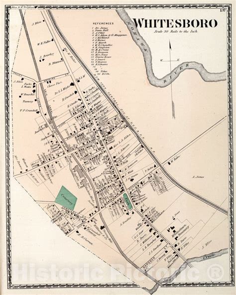 Historic Map : Whitesboro, New York., 1874, Vintage Wall Art - Historic ...