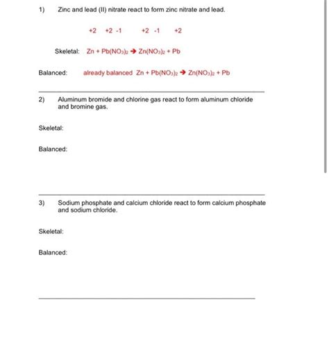 Solved 1) Zinc and lead (II) nitrate react to form zinc | Chegg.com