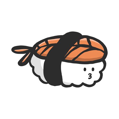 cute food character. funny sushi traditional Japanese food in cartoon. kawaii illustration for ...