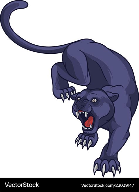 Black panther attacking Royalty Free Vector Image