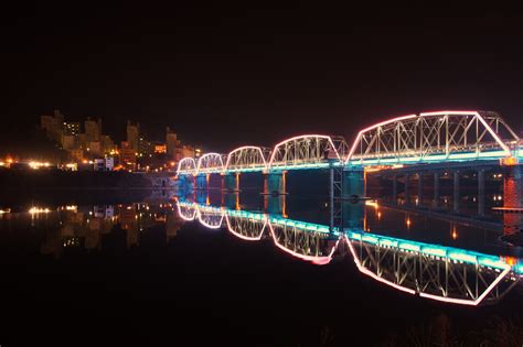 Free Images : light, bridge, skyline, cityscape, reflection, vehicle, desktop, reflect, night ...