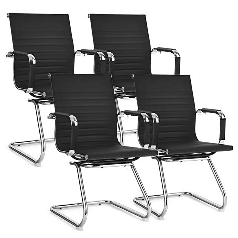 Costway Set of 4 Office Chairs Waiting Room Chairs for Reception ...