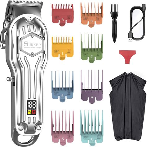 Amazon.com: SURKER Mens Hair Clippers Cord Cordless Hair Trimmer Professional Haircut Kit for ...