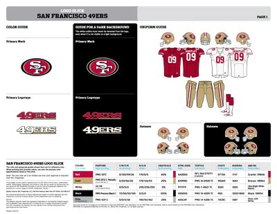 San Francisco 49ers Colors | Sports Teams Colors | U.S. Team Colors