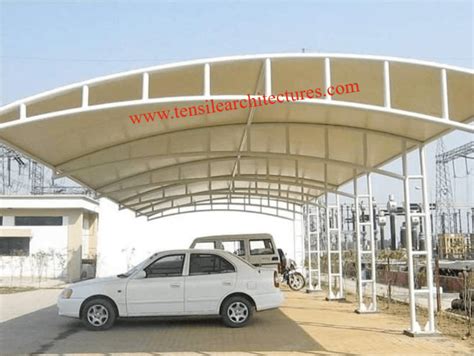 Tensile Fabric Pvc Stylish Car Parking Shed, Paint Coated at Rs 355/sq ...