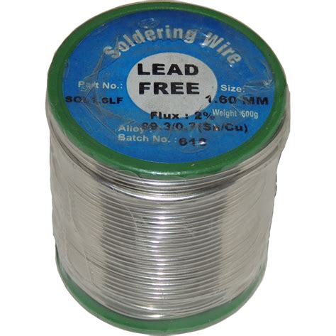 Lead Free Soft Solder Wire 1,6mm Dia - Flux cored - 500g Reel