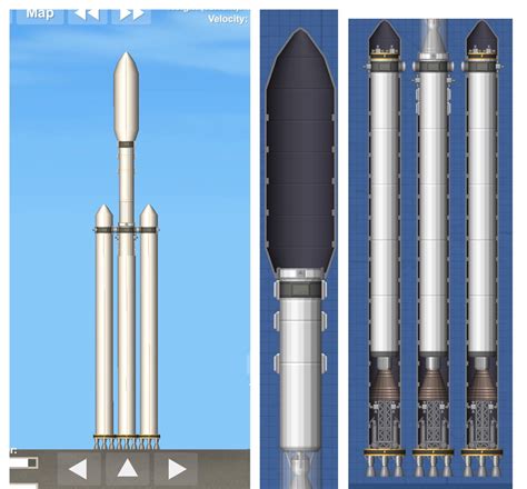 Falcon Heavy w/ 2nd Stage Recovery. 25% fuel I detach and dock the side ...