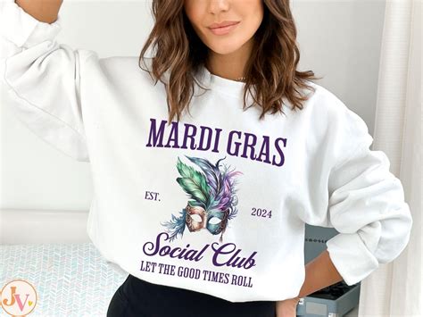 Mardi Gras Sweatshirt Women, NOLA Luxury Bachelorette Sweater, Unique Fat Tuesday Shirt ...