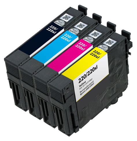 Remanufactured Epson 220XL Ink Cartridge - 4 Pack-1365347 | Epson ink ...