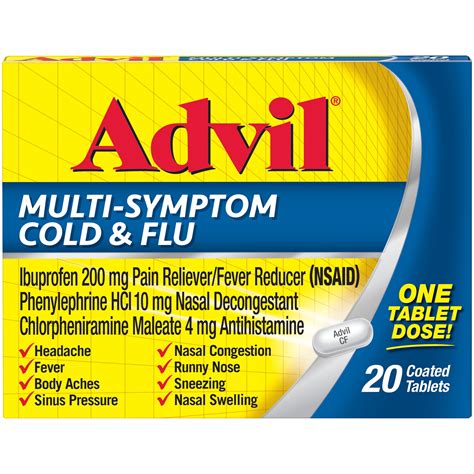 Advil Multi-Symptom Cold & Flu, Pain & Fever Reducer (20 Ct) - Walmart.com - Walmart.com