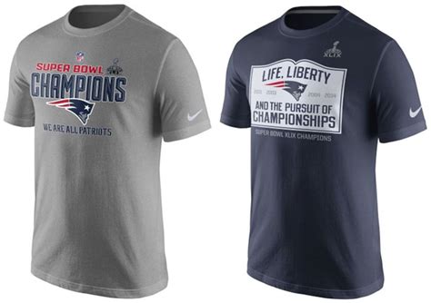 Nike New England Patriots Super Bowl XLIX NFL Champion Shirts ...