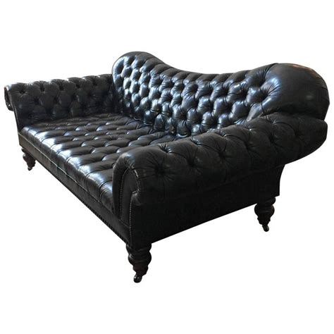 Ultra Sumptuous Ralph Lauren Tufted Black Leather Sofa at 1stDibs | black tufted leather sofa ...