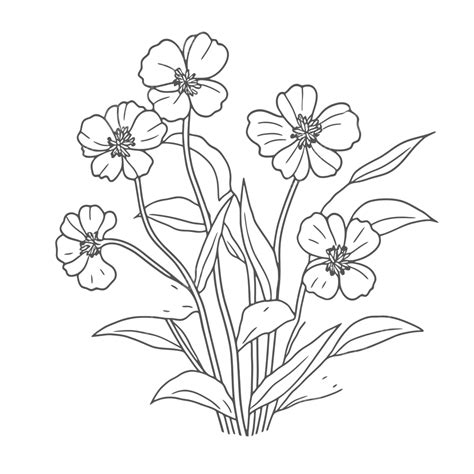 Flowers Coloring Pages Outline Sketch Drawing Vector, Flower Drawing, Flowers Drawing, Wing ...