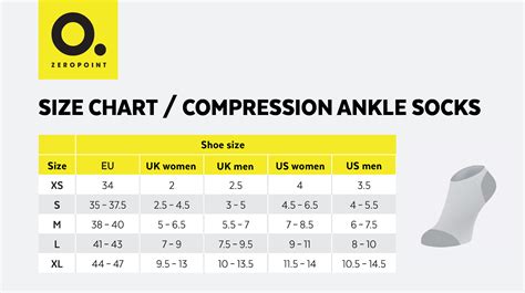 Compression Socks Sizes Chart
