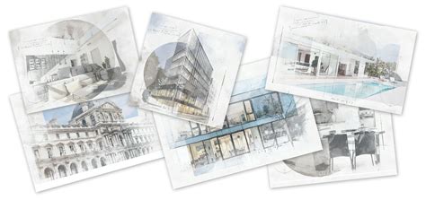 Architecture Sketch Art Photoshop Action Free Download Watercolor Brush