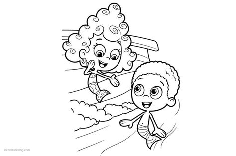 Goby and Deema from Bubble Guppies Coloring Pages - Free Printable ...