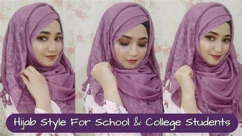 Hijab Style For School & College Students 💜 Hijab Style By Nipa 💜 ...