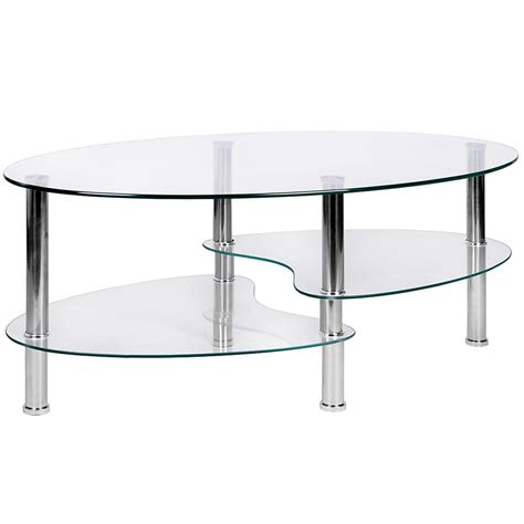 Cara Oval Clear Glass Coffee Table | Living Furniture | Glass Furniture