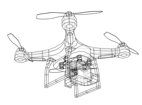 Drone Concept Vector Rendering Of 3d Robot Aerial Wire Frame Vector ...